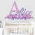 Glitter Custom Name Wall Decal for Girls - Flowers Butterfly Wall Stickers for Girls Bedroom Decor - Girl Name Wall Decal Flowers Personalized Room - Baby Nursery Wall Decals Butterflies Decorations Sparkle KA1769