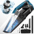 Blestan Handheld Vacuum Cordless Car Vacuum with LED Light and Upright Bags, 9000PA Hand Vacuum Portable Mini Vacuum, Hand Held Vacuum Cleaner, Black & Blue