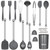 27PCS Kitchen Utensils Set with Holder, Silicone Cooking Utensils Gadget, Kitchen Spatula Set with Stainless Steel Handle, Nonstick and Heat Resistant