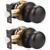 GOBEKOR 2 Pack Interior Door Knobs Oil Rubbed Bronze Passage Door Knob with Lock Closet Door Knobs Interior Door Handles
