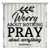 Rimego Shower Curtains with Motivational Quote Worry About Nothing Pray About Everything Waterproof Shower Curtain for Bathtub Home Bathroom, 12 Hooks, Retro, 72 in