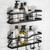 Corner Shower Caddy, MFTEK 2 Pack Shower Shelves Bathroom Shower Organizers Rack with Hooks, No Drilling Rustproof Adhesive Shower Shelf for Bathroom Storage, Black