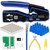 Gaobige Pass Through RJ45 Crimp Tool Kit, Cat6A Cat6 Cat5e Cat6 rj45 Crimping Tool with 50PCS RJ45 Cat6 Pass Through Connectors, 20PCS Covers, Cable Tester, Cutter, Wire Stripper