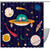 VAPOKF Shower Curtain for Bathroom Decor, Cartoon Space Planet Rocket Waterproof Polyester Fabric Bath Curtain Set with 12 Hooks - 66x72 Inches