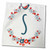 3dRose Monogram Initial Letter S with a red and Blue Floral Wreath and Bird. - Towels (twl-336886-3)