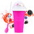 Slushie Maker Cup, TIK TOK Frozen Magic Smoothies Cup, Double Layers Silica Cup, DIY Homemade Slushies, Cooling Maker Cup, Freeze Mug Tools, Portable Squeeze Icy Cup for Milkshake (Pink)
