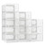 Fixwal 12pcs Shoe Storage Boxes Stackable Shoe Organizer for Closet with Lids, Space Saving Sneaker Display Case, Holder,Container for Closet Bedroom Bathroom,Clear