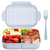 Jeopace Bento Boxes,Bento Box for Adult,Lunch Containers for Adults with 3 Compartments, Adult Bento Lunch Box Leak Proof,Bento Box for Kids Microwave Safe(Flatware Included,Blue)