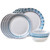 Corelle Everyday Expressions 12-Pc Dinnerware Set, Service for 4, Durable and Eco-Friendly, Higher Rim Glass Plate & Bowl Set, Microwave and Dishwasher Safe, Azure Medallion