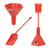 Herb'n Ninja Cone Loader for 1 1/4, King Size and Larger Pre Rolled Cones | Simple Quick and Efficient Cone Loading Accessory to Pack Perfect Preroll | Rolling Machine | Funnel and Shovel Packer (Red)