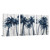 RnnJoile 3 Panel Palm Tree Wall Art Rustic Navy Tropical Tree Painting on Canvas White Wood Background Giclee Artwork for Home Office Wall Decor 12"x16" for Each