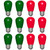 12 Pack S14 Red Light Bulb Green Light Bulb Ceramic Incandescent 11 Watt E26 Base S14 Light Bulbs Replacement String Lights Colored Bulb Candelabra Based Red Bulb Green Bulb Christmas Bulb