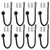 Anndason Curtain Holdbacks Metal Decorative Curtain Holdbacks Retro Curtain Tiebacks Curtain Drapery Tiebacks Curtain Tieback Hooks Curtain Hooks(8 PCS, Black)