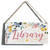 Library Sign Funny Farmhouse Flowers Library Wooden Hanging Sign Plaque Rustic Wall Art Decor for Home Decoration 12 x 6 Inches