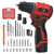 AYA-TECH Cordless Power Drill, Brushless 18V Drill Kit with 2 Batteries, 309 In-lbs Max Torque, 29 Accessories and 2 Variable Speed, Fast Charger, 3/8'' Keyless Chuck Drill Set (AT-ED18-2)