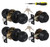 (2 Sets) All Keyed Same Entry Knobs&Single Cylinder Deadbolt for Exterior Front Doors, Matte Black Finish Entry Door Lock with Same Keys by Lanwandeng