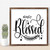 Simply Blessed Wood Framed Printed Sign Gallery Wall Decor Distressed Signs Vertical Wooden Plaque Sign for Home Room Window 12x12in