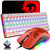 Gaming Keyboard and Mouse,3 in 1 Rainbow LED Backlit Wired Mechanical Keyboard Blue Switch,RGB 6400 DPI Lightweight Gaming Mouse with Honeycomb Shell,Gaming Mouse Pad for PC Gamers
