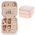 Small Travel Jewelry Case, To Go Portable Jewelry Box, Travel Jewelry Organizer,Portable Jewellery Storage Holder for Rings Earrings Necklace, Gifts for Girls Women with Mirror -Pink