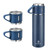 Stainless Steel Thermo 500ml/16.9oz Vacuum Insulated Bottle with Cup for Coffee Hot drink and Cold drink water flask.(Blue,Set)