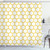 Ambesonne Yellow and White Shower Curtain, Hexagonal Pattern Honeycomb Beehive Simplistic Geometrical Monochrome, Cloth Fabric Bathroom Decor Set with Hooks, 69" W x 75" L, Yellow White
