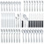 BEWOS 48 Pieces Silverware Set for 8, Cutlery Set with Steak Knives, Stainless Steel Flatware Set, Mirror Polished Flatware, Knives, Forks and Spoons Silverware, Dishwasher Safe Kitchen Utensils Set