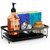 iSPECLE Sink Caddy Sponge Holder - Large Kitchen Sink Organizer for Brush and Soap, Dish Dispenser Sponge caddy with Removable Drain Tray, Kitchen Sink Storage Accessories, Black