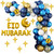 Eid Mubarak Balloon Arch Garland Kit Gold Blue Confetti Balloons Eid Mubarak Balloons for Eid Mubarak Ramadan Party Decorations Eid Home Decor