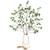 Artificial Greenery Stems with Wood Bead Garland, 3Pcs 43.3" Faux Stems for Tall Vases, Faux Stems for Home Wedding Party Office