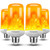 Hompavo ?Upgraded? LED Flame Light Bulbs, 4 Modes Flickering Light Bulbs with Upside Down Effect, E26/E27 Base Flame Bulb for Halloween, Christmas,Indoor and Outdoor Decoration (White-4 Pack)