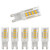 G9 LED Dimmable Light, Bi-pin Base, Warm White 3000k,4W (40W Halogen Equivalent) T4 JD Type LED G9 Bulb 400LM, AC100V-130V (5 Pack)