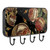MUOOUM Key Holder for Wall Self Adhesive Key Hooks for Wall Decorative with 4 Key Hooks, Key Rack Key Hanger for Wall Entryway Hallway Bathroom Kitchen, Skull Roses Flowers