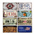 YOMIA 8PCS License Plates Tin Sign Metal Signs for Man Cave Garage Bar Home Wall Decor (6x12 Inch)