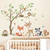 decalmile Woodland Animals Tree Wall Stickers Fox Deer Owl Wall Decals Baby Nursery Kids Bedroom Living Room Wall Decor
