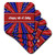 3D Rose Kaleidoscope of Stars and Stripes-Happy 4Th of July-Red-Blue-White Ceramic Tile Coasters, Multi-Colour