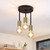 Hurrah Ceiling Light Fixtures for Kitchen - Modern Farmhouse Semi Flush Mount Ceiling Light for Bedroom Black Ceiling Light Industrial 3-Lights for Dining Room Living Room Hallway Porch - E26 Base