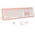 Wireless Keyboard and Mouse Combo - Full Size Slim Thin Wireless Keyboard Mouse with Numeric Keypad 2.4G Stable Connection Adjustable DPI - Rose Gold & White