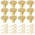 BIGLUFU 25mm/1 inch Drawer Knob Brass, 12pc Gold Kitchen Cabinet Knobs, Round Dresser Knobs Drawer Pulls, Door Knobs Dresser Drawer Handles Knobs for Dresser Drawers?Gold 12-Pack?