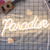 Divatla Paradise Neon Sign for Wall Decor, USB Powered Led Light Sign for Bedroom, Warm White Cool Neon Sign for All Party Backdrop, Studio, Club, Bar, Shop Decorations, Unique Birthday Gifts, 17"x7"