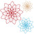 3 Pieces Metal Wall Art Metal Flowers Wall Decor Metal Wall Art Floral Home Decoration for Bedroom Living Room, Bathroom, Kitchen, Outdoor (Blue, Yellow, Red)