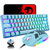 60 Percent Mechanical Gaming Keyboard Blue Switch 68 Keys Wired RGB 18 Backlit Effects,Lightweight Gaming Mouse 6400 DPI,Mousepad for Gamers,Typists(Blue)