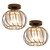 DELIPOP 2 Pack Semi Flush Mount Ceiling Light Fixtures, Dimmable Small Metal Cage Hallway Light Fixtures Ceiling Lamps, Modern Industrial Farmhouse Crystal Chandelier for Corridor Bathroom Balcony