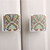 Indian Shelf 4 Pieces Door Knobs | Floral Western Cabinet Knobs | Green Knobs for Dresser Drawers Kids | Ceramic Dresser Knobs for Kids | Pull Knob | Single Hole Cabinet Pulls