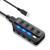 USB 3.0 Hub, 4-Port USB 3.0 Hub Splitter Superspeed Data Transfer with Individual Power Switches and LEDs Compatible with MacBook, Mackbook Air Surface Pro,Notebook PC,USB Flash Drives and More