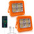 Daphnebirch Solar LED Work Light, 60W 3000LM Rechargeable Work Light, Portable FloodLights Magnetic LED Light with 4 Light Modes for Power Failure, Car Repair, Camping, Construction Job Site (2 Pack)