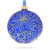 Jeweled Snowflakes on Blue Glass Ball Christmas Ornament 3.25 Inches