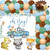 Woodland Baby Shower Decorations for Boy, Woodland Balloon Garland Kit Vintage Blue with Woodland Theme Party Backdrop, Forest Animals Foil Balloons for Woodland Creatures Baby Shower Birthday Party