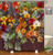 Fabric Shower Curtain, Colorful Flower Plant Lush Floral Polyester Designer Cloth, Print Decorative Bathroom Curtains Include Hooks Set(72?w by 72?L) (WJ573)