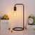 Industrial Table Lamp, Edison Desk Lamp, Small Metal Lamps for Bedside/Nightstand/Coffee Table/Dressers in Dorm Room/Bedroom/Office, Black