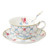 YBK Tech Euro Style Cup& Saucer Set Art Bone China Ceramic Tea Coffee Cup for Breakfast Home Kitchen